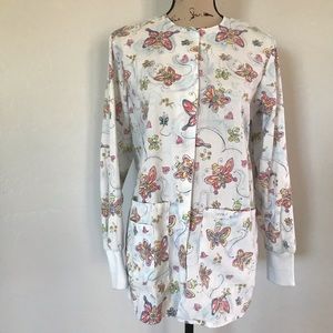 Landau butterfly scrub jacket